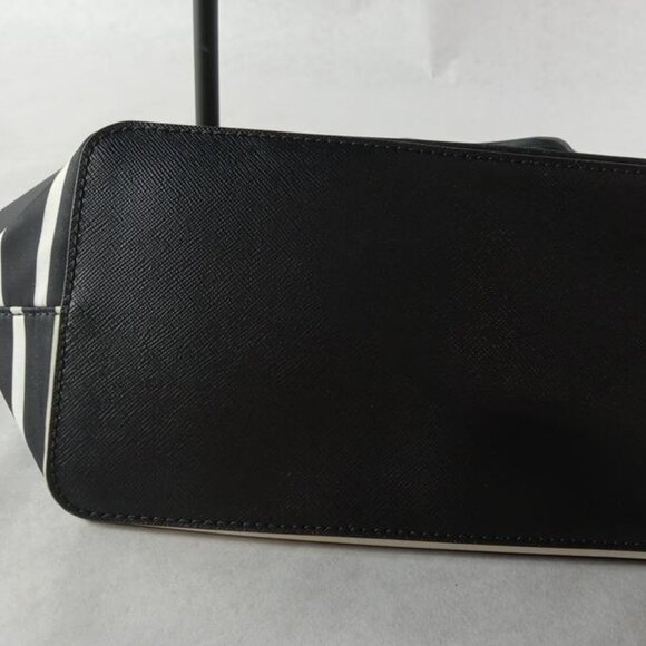EUC kate spade May Street French Stripe Black and White Tote Bag - Picture 7 of 8